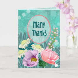 Tarjeta Many Thanks Moody Floral Greeting Card