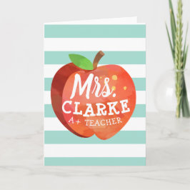 Tarjeta Manzana de maestro | Nombre personalizado