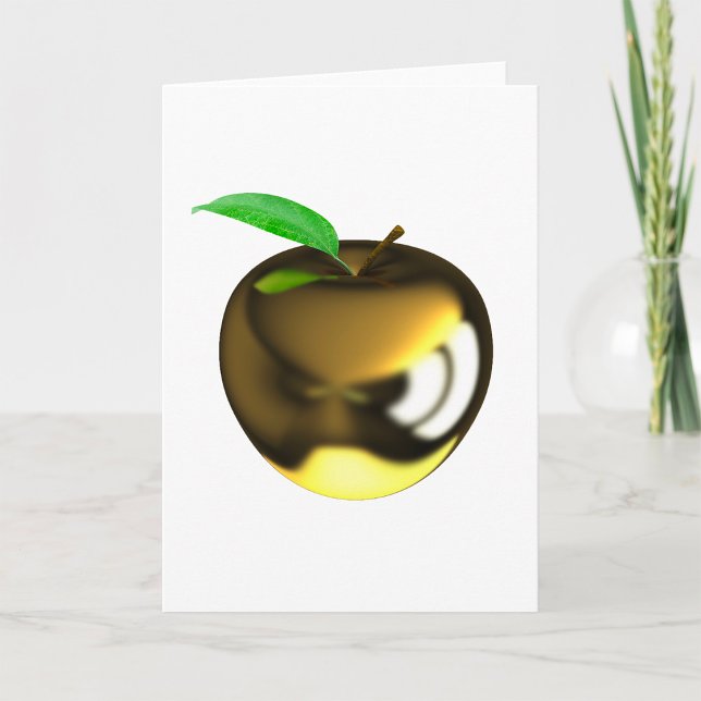 Tarjeta Manzana dorada con hoja brillante metálica (Subido por el creador)