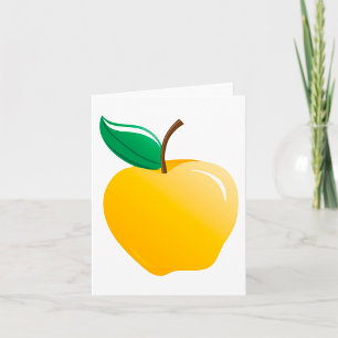 Tarjeta Manzana Dorada Fruta Amarilla Brillante