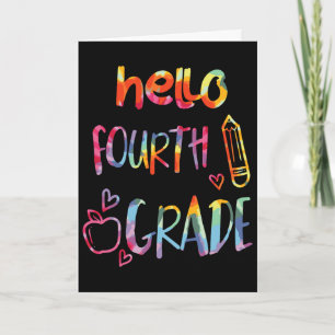 Tarjeta Manzana Hola Cuarto Grado 4º Primer Día De Escuela
