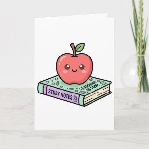 Tarjeta Manzana Kawaii en Gif de Agradecimiento al Profeso