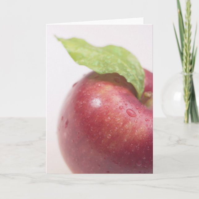 Tarjeta Manzana Roja Hoja Verde (Anverso)