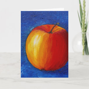 Tarjeta Manzana Roja - Pintura de Naturaleza Muerta