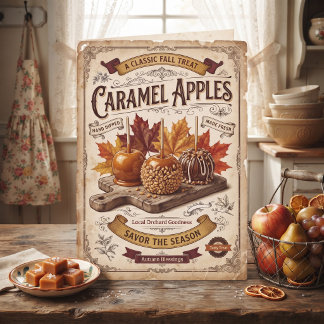Tarjeta Manzanas de Caramelo Antiguas | Feliz Cumpleaños A
