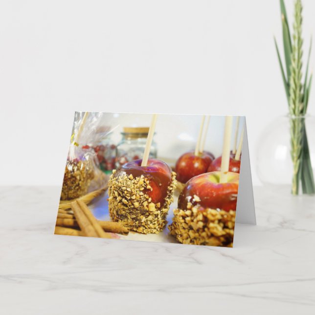 Tarjeta Manzanas del cacahuete del caramelo (Anverso)