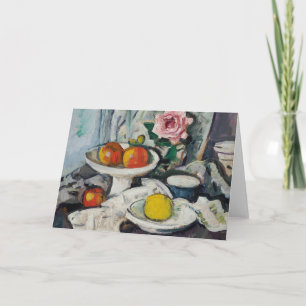 Tarjeta Manzanas en un bol de frutas blanco   George Lesli