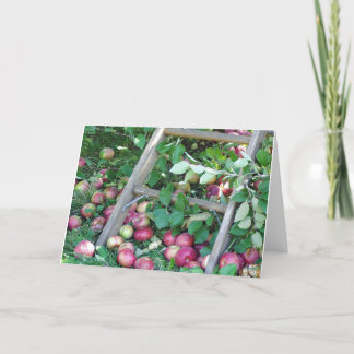 Tarjeta Manzanas en un día del otoño