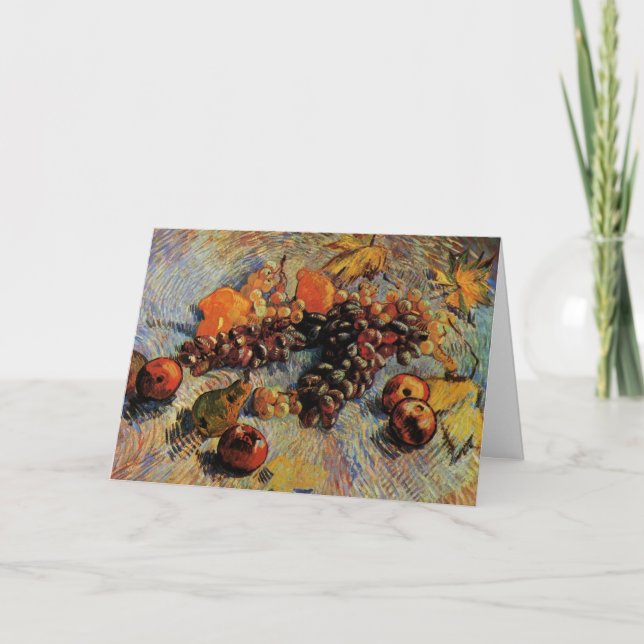Tarjeta Manzanas, peras, leones, uvas de Vincent van Gogh (Anverso)