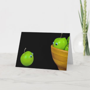 Tarjeta Manzanas verdes con párpados