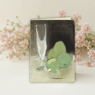 Tarjeta Manzanas verdes y vidrio de champán, H.Schjerfbeck