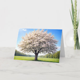 Tarjeta Manzano de cumpleaños en primavera