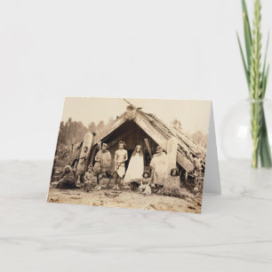 Tarjeta Maori Family, Nueva Zelandia, c.1880 (huella de al