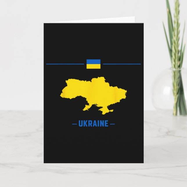 Tarjeta Map Of Ukraine Isolated With Flag And Name Of The  (Anverso)