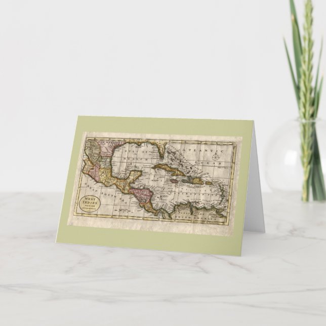 Tarjeta Mapa 1790 de las Antillas del fenómeno y de (Anverso)