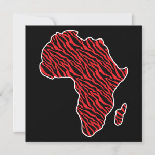 Tarjeta Mapa africano del patrón de cebra del orgullo afri