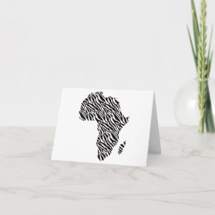 Tarjeta Mapa africano del patrón de cebra del orgullo afri