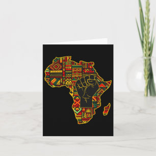 Tarjeta Mapa africano puño de la celebración del mes de la