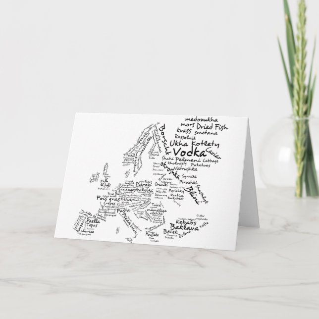 Tarjeta Mapa alimentario de Europa (Anverso)