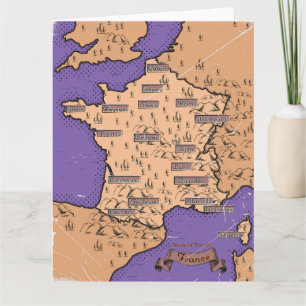 Tarjeta Mapa antiguo vintage de Croacia