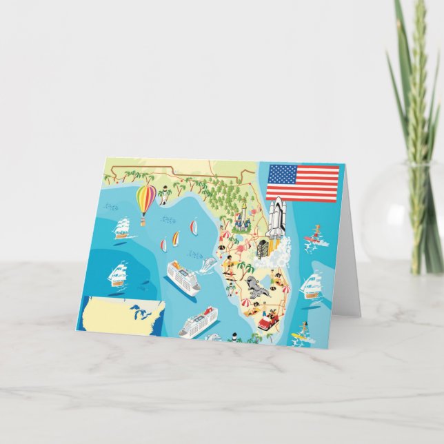 Tarjeta Mapa Cute Kids Florida (Anverso)