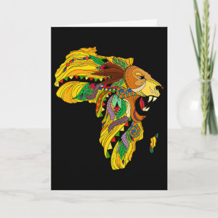 Tarjeta Mapa de África Cool León Tril Rey Africano Histori