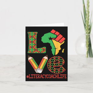 Tarjeta Mapa de África Puño en Alto Amor Alfabetización En