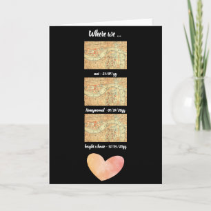 Tarjeta Mapa de aniversario de donde nosotros - AGREGAR F