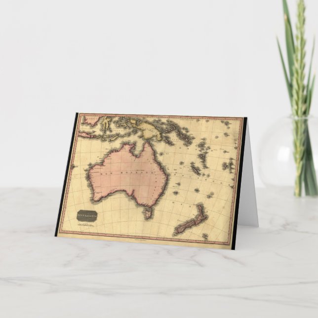 Tarjeta Mapa de Australia 1818 - Australia, Nueva Zelanda (Anverso)