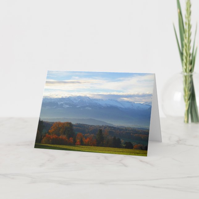 Tarjeta Mapa de bienvenida de los árboles del otoño antes  (Anverso)