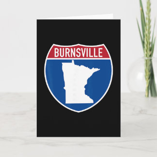 Tarjeta Mapa de Burnsville Minnesota Señal de Carretera In