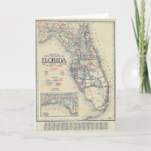 Mapa de camino de la Florida del vintage