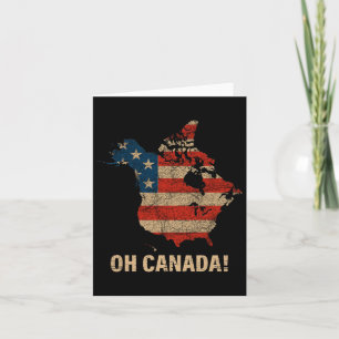 Tarjeta Mapa De Camisas De Canadá De Estados Unidos Gracio