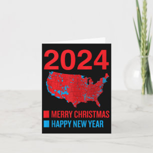 Tarjeta Mapa de elecciones de 2024 Feliz Navidad feliz N