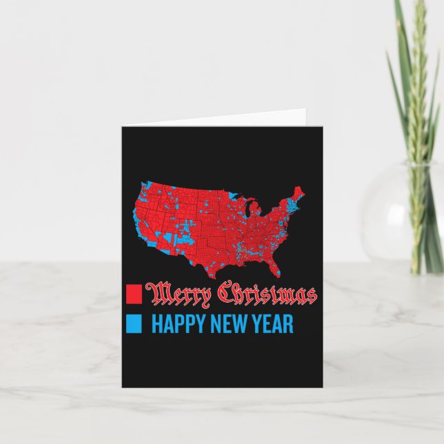 Tarjeta Mapa de elecciones preciso Feliz Año Nuevo Feliz N (Anverso)