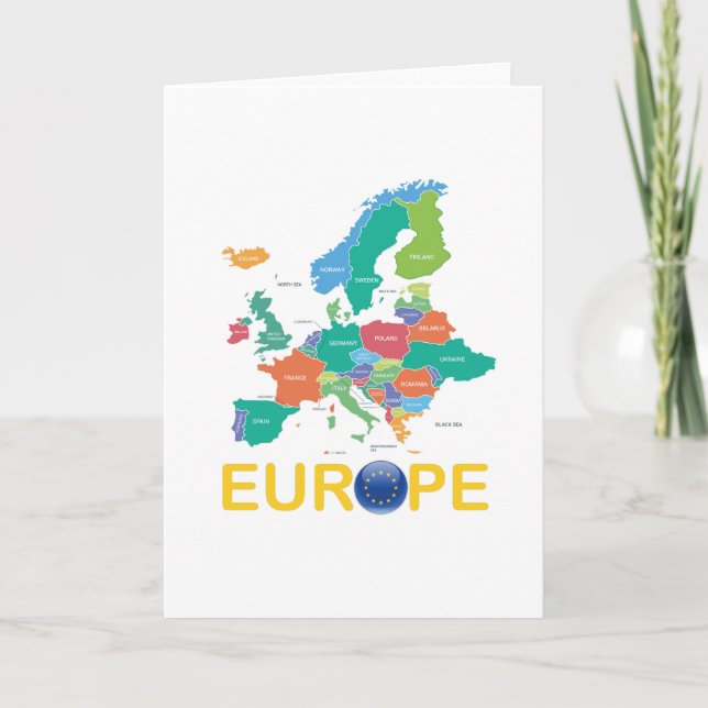 Tarjeta Mapa de Europa (Anverso)