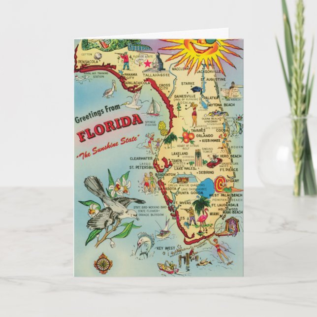 Tarjeta Mapa de Florida - Día del Padre (Anverso)