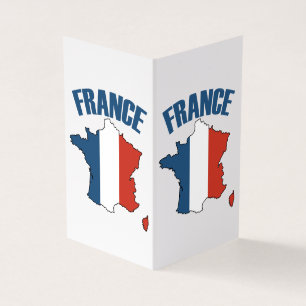 Tarjeta Mapa de Francia - Bandera francesa