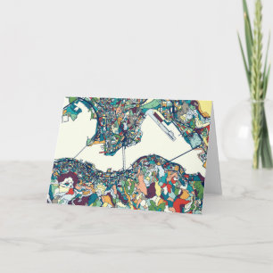 Tarjeta Mapa de Hong Kong, China