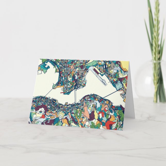 Tarjeta Mapa de Hong Kong, China (Anverso)