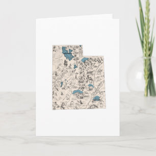 Tarjeta Mapa de imágenes de época de Utah Saludo grande