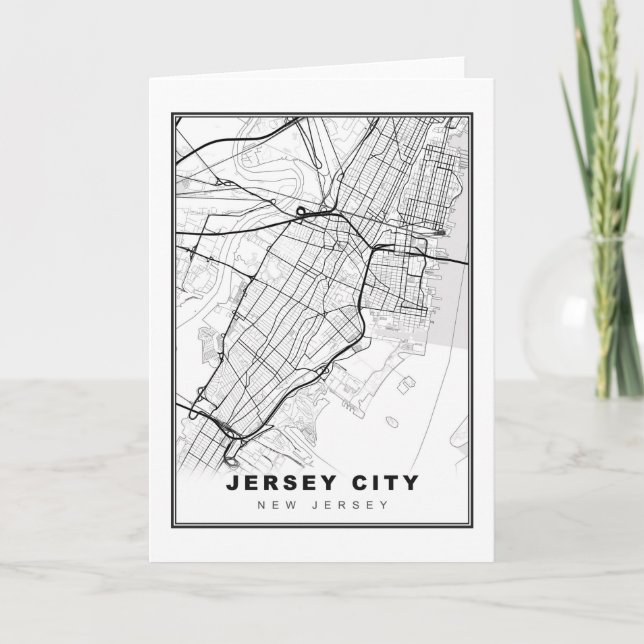 Tarjeta Mapa de Jersey City (Anverso)