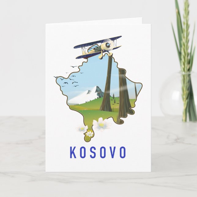 Tarjeta Mapa de Kosovo (Anverso)