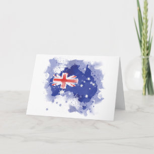 Tarjeta Mapa de la acuarela de Australia