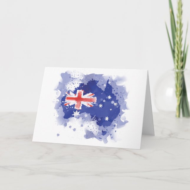 Tarjeta Mapa de la acuarela de Australia (Anverso)