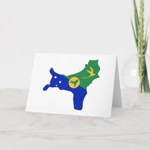 Tarjeta mapa de la bandera de la Isla de Navidad