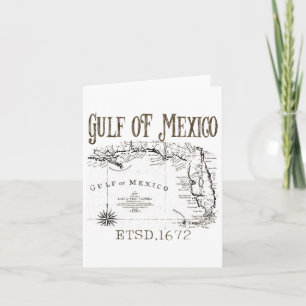 Tarjeta Mapa De La Bandera Del Golfo De México De Estados 