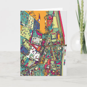 Tarjeta Mapa de la ciudad de Budapest, Hungría el  