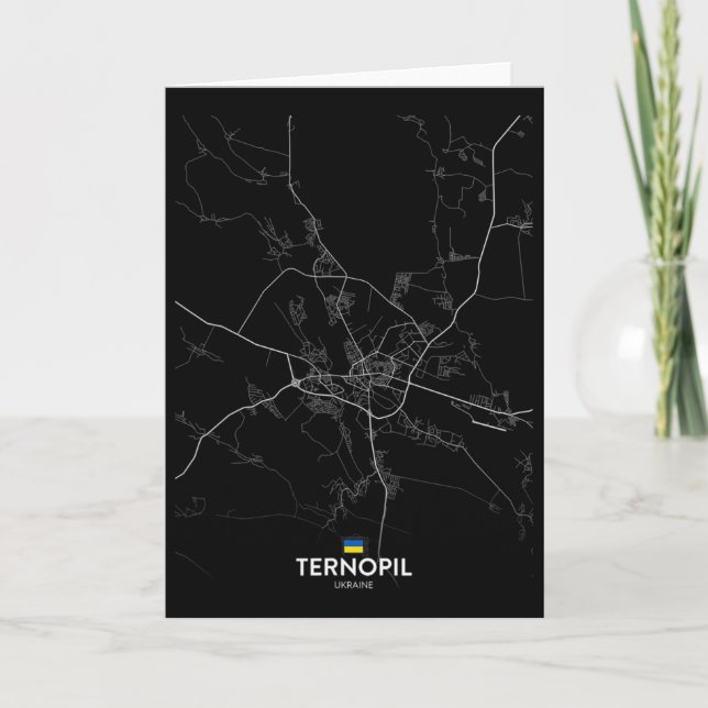 Tarjeta Mapa de la ciudad de Ternopil Ucrania Recuerdo de  (Anverso)