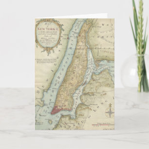 Tarjeta Mapa de la época de Nueva York (1869)